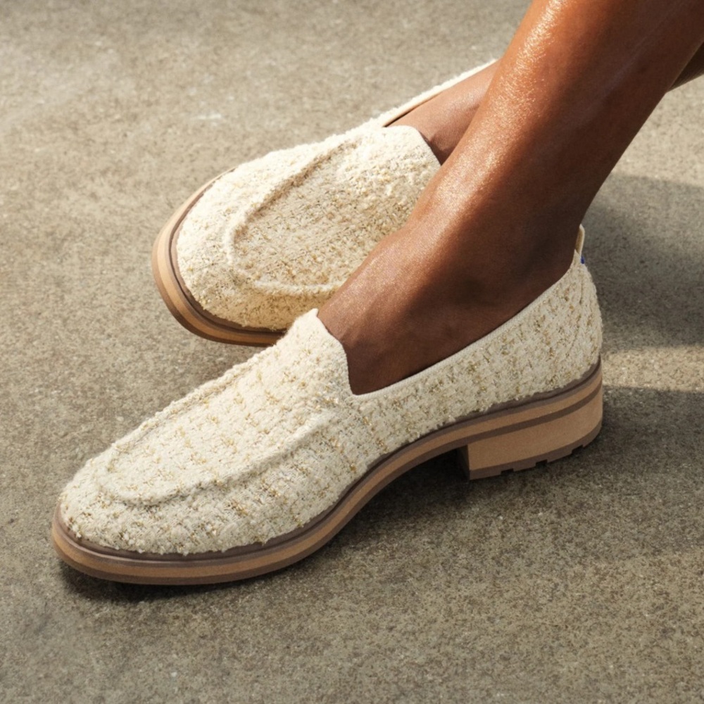Rothy's Women’s 8 The Lug Loafer Snowcap Bouclé Cream Slip On Shoes